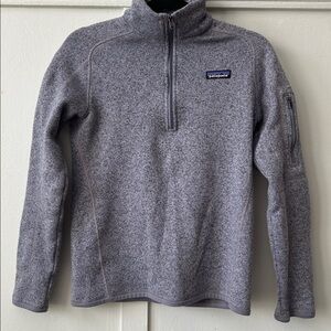 Patagonia Better Sweater Heathered Purple Gray Half Zip Pullover Medium